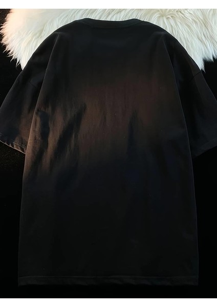 Cute Cat Baskılı Oversize T-Shirt modelleri