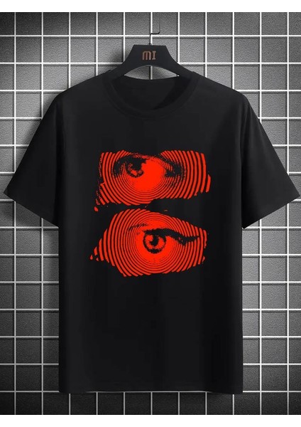 Red Eye Baskılı Oversize T-Shirt