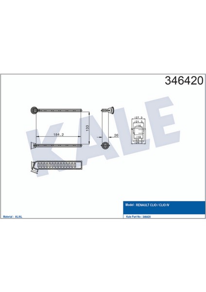 Kalorifer Radyatörü [ Renault Clio Iv , Logan Ii 2013- Brazing ] 12