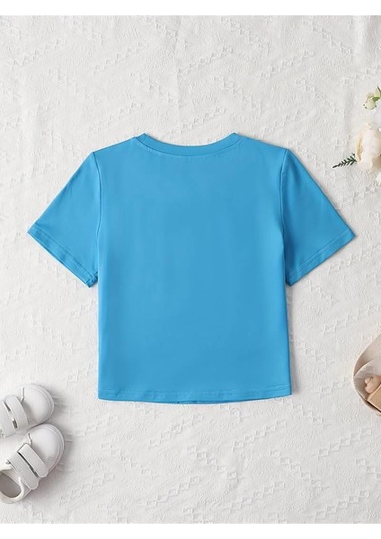 Casual Star Baskılı Crop Bluz
