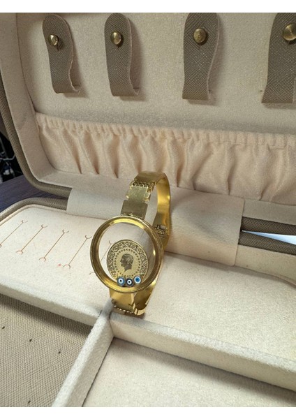 Çelik Gold Renk Kelepçe Figür Açılabilir Fanus Model Kadın Bileklik fiyatları