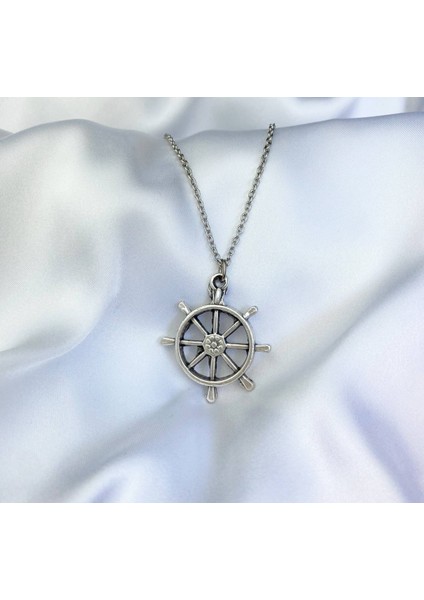 Denizci Balıkçı Gümüş Dümen Kolye