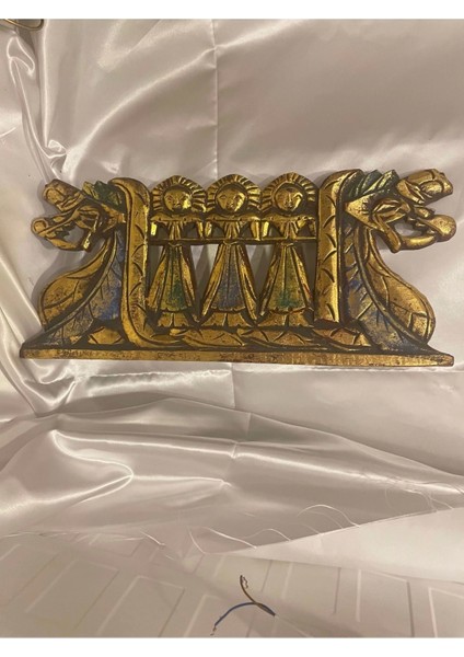 Duvar Panosu Ejderhalı Ahşap Gold