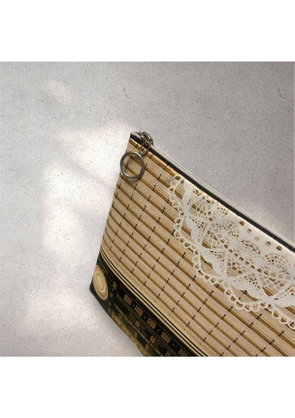 Retro Radyo Dantel Detaylı Görünümlü Vintage Clutch Portföy Çanta fırsatları