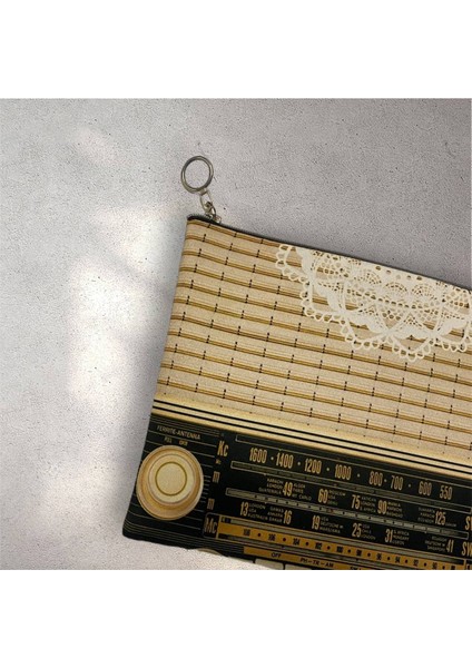 Retro Radyo Dantel Detaylı Görünümlü Vintage Clutch Portföy Çanta indirimleri
