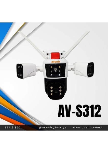 AV-S312 12 Mp 3 Lensli Wifi Ip Ptz Kamerası