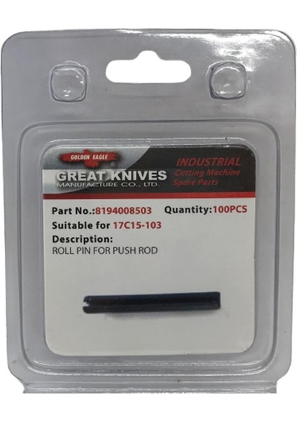 Dik Kumaş Kesim Motoru Disk Ayırıcı Mil Pimi / 17C15-103 100ADET