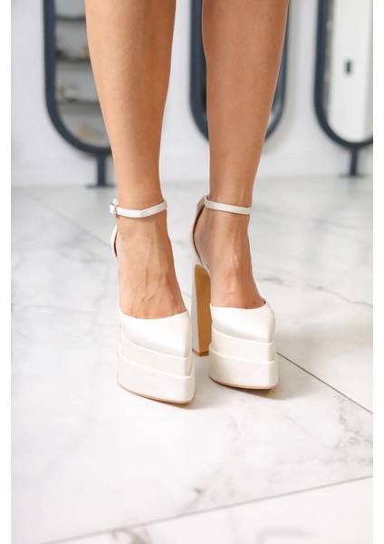 15 cm Çift Platform Sivri Burun Topuklu Abiye Ayakkabı modelleri