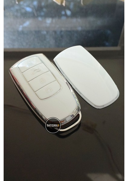 Chery Tiggo 8 Pro & Tiggo 7 Pro Avatgarde & Omoda 5 Anahtar Kılıfı (Beyaz-Gümüş Renk) fiyatları