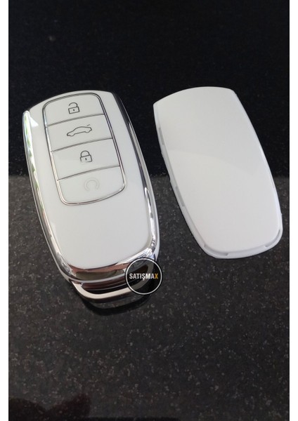 Chery Tiggo 8 Pro & Tiggo 7 Pro Avatgarde & Omoda 5 Anahtar Kılıfı (Beyaz-Gümüş Renk) modelleri