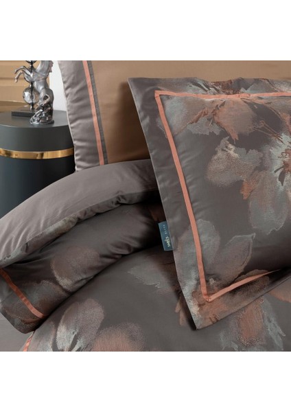 Atlas Jakarlı Nevresim Takımı King Size , .bakır