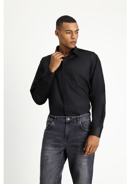 Uzun Kol Non Iron Saten Klasik Pamuklu Gömlek modelleri