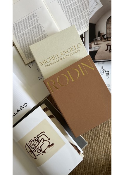 Kumaş Kaplı 2'li Dekoratif Kitap Kutu (Michelangelo-Rodin) fiyatları