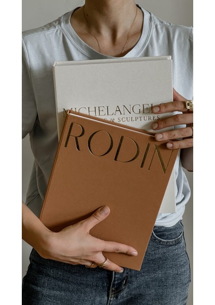Kumaş Kaplı 2'li Dekoratif Kitap Kutu (Michelangelo-Rodin) modelleri