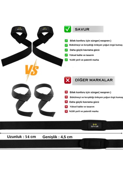 Ağırlık Kaldırma Kayışı Fitness Wrist Strap / Padded Lifting Straps