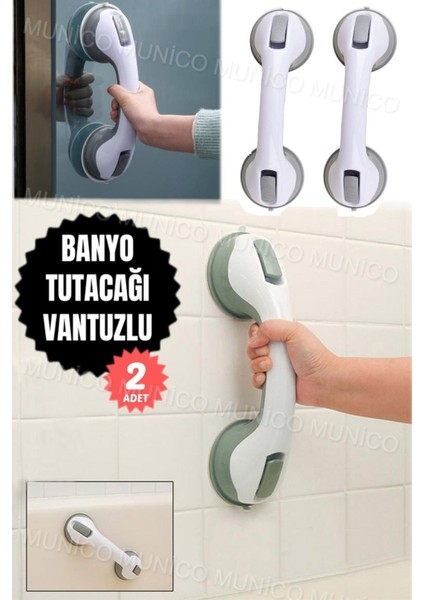 2 Adet Vantuzlu Güçlü Emme Güvenli Tutunma Çubuğu Tuvalet ve Banyo Için Ideal Banyo Güven