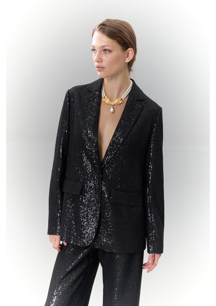 Tek Düğmeli Erkek Yaka Blazer Ceket Siyah K2516041_001
