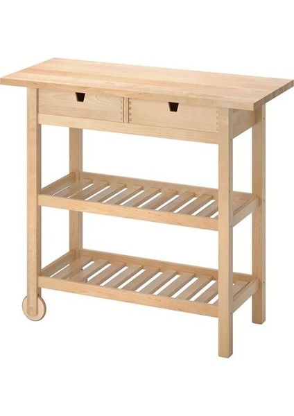 Förhöja Servis Arabası, Huş, 100X43X90 cm