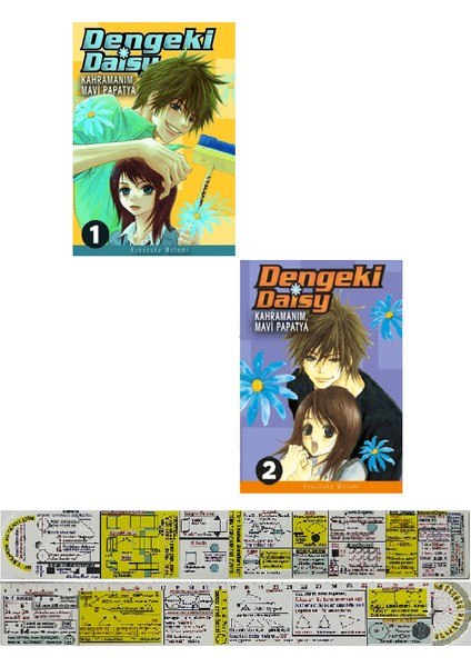 Dengeki Daisu 1-2. Ciltler Manga Seti + Mat. Öğreten Cetvel