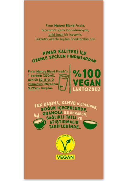 Nature Blend Bitkisel Bazlı Fındık Içeceği 1 L Vegan Laktozsuz