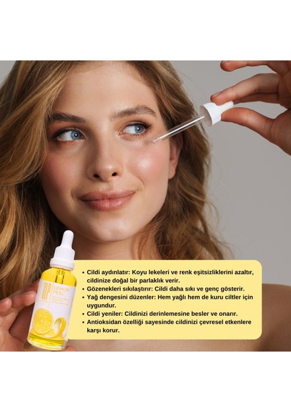 Nemlendirici Etkili Limon Kabuğuyağı 50 ml Doğal C Vitamini Desteği