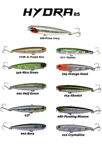 Hydra 85MM 10GR Su Üstü Maket Balık 015R Brown Purple Kiss