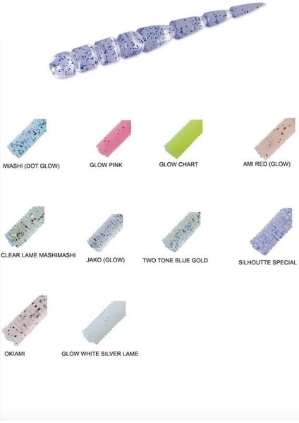 Aji-Do Worm Hachikku Adw-Hc 5cm 8 Adet Lrf Silikon Yem Glow Chart