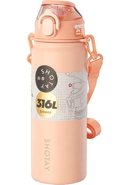 Şeffaf Kapaklı Çelik Termos Kız Çocuk Matara 750 Ml. SHT-ST-8228-5