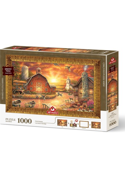 Gün Batımı Yolculuğu 1000 Parça Çerçeveli Puzzle