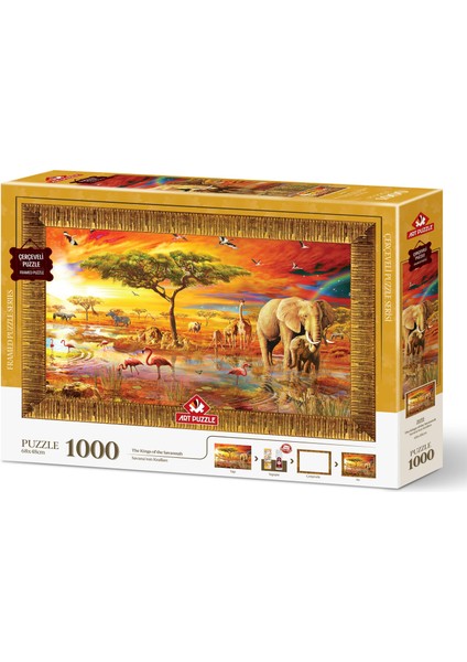 Savana'nın Kralları 1000 Parça Çerçeveli Puzzle