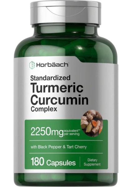 Turmeric Supplement With Black Pepper 2250 mg 180 Capsules