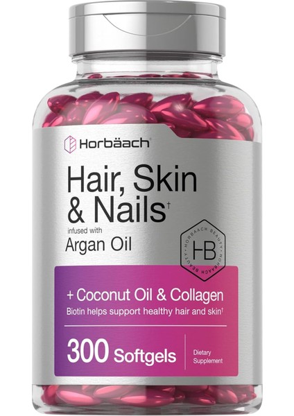 Horbäach Hair Skin And Nails Vitamins 300 Softgels