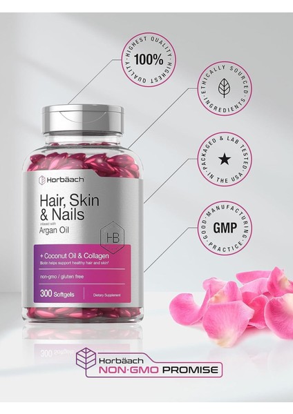 Horbäach Hair Skin And Nails Vitamins 300 Softgels