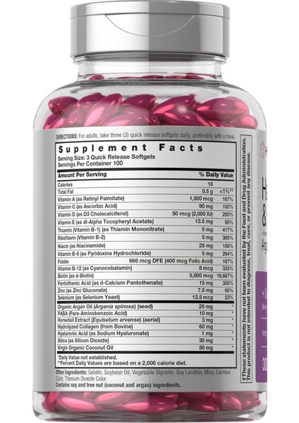 Horbäach Hair Skin And Nails Vitamins 300 Softgels