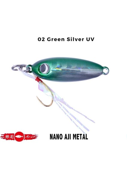 Major Craft Nano Aji Metal 3.0gr 19MM 02 Green Silver Uv