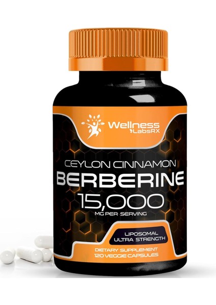 Wellnees Labsrx Berberine 15,000 Mg With Ceylon Cinnamon 120 Veggie Kapsül