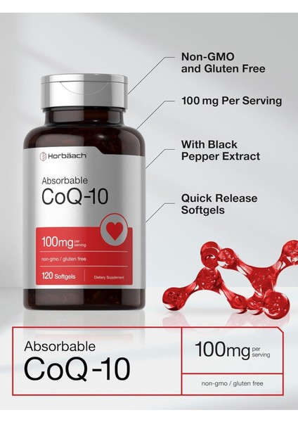 Horbäach COQ10 100 Mg Softgels 120 Kapsül