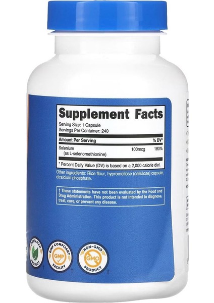 Selenium 100 Mcg 240 Kapsül