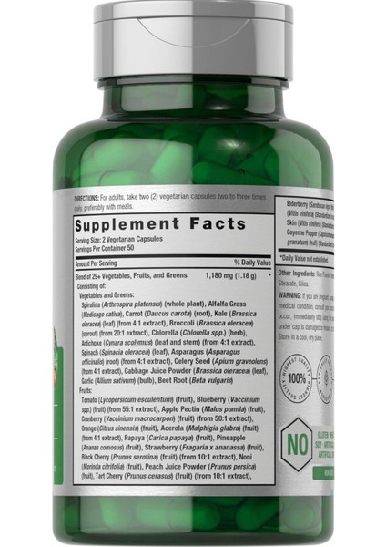 Horbäach Mega Fruits And Veggies Supplement 100 Capsules