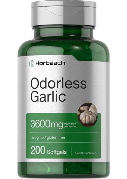 Horbäach Odorless Garlic Softgels 200 Kapsül