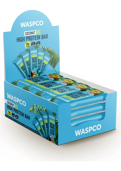 Waspco Yüksek Protein Bar - Hindistan Cevizli 50g x 12 Adet