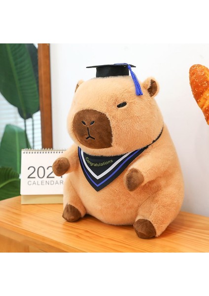 Sevimli Şapka Kapibara Peluş Oyuncak Çocuk Hediye 35CM (Yurt Dışından)