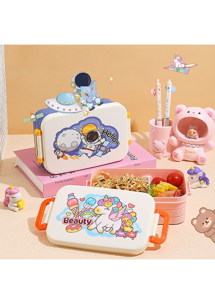Karikatür Çocuk Öğle Yemeği Kutusu Öğrenci Öğle Yemeği Kutusu (Yurt Dışından) modelleri