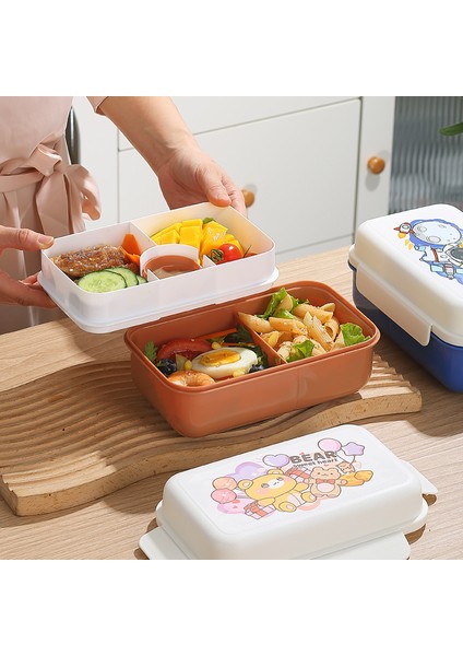 Karikatür Çift Katmanlı Öğrenci Öğle Yemeği Kutusu (Yurt Dışından) fiyatları