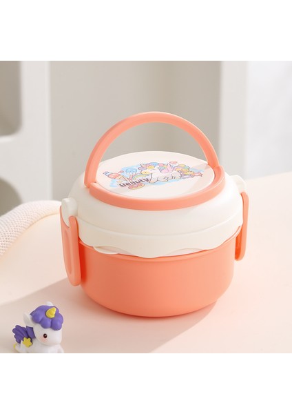 Yuvarlak Çift Katmanlı Öğrenci Öğle Yemeği Kutusu (Yurt Dışından)