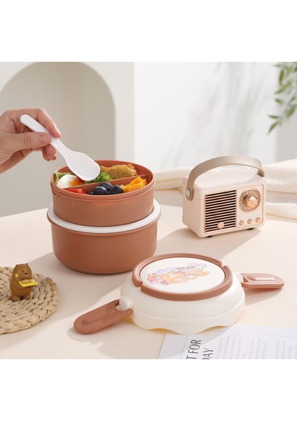 Yuvarlak Çift Katmanlı Öğrenci Öğle Yemeği Kutusu (Yurt Dışından) fırsatları