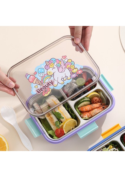 Karikatür 304 Paslanmaz Çelik Öğrenci Öğle Yemeği Kutusu (Yurt Dışından) modelleri