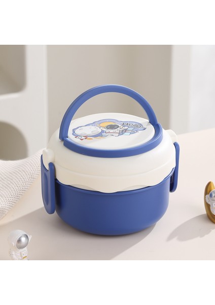 Yuvarlak Çift Katmanlı Öğrenci Öğle Yemeği Kutusu (Yurt Dışından)