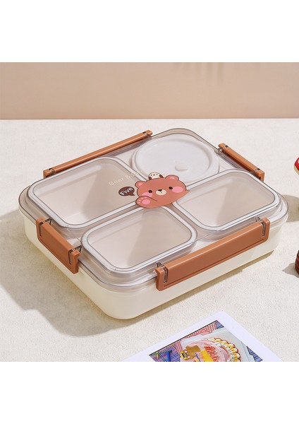 Ayı Dört Bölmeli Plastik Öğle Yemeği Kutusu (Yurt Dışından)