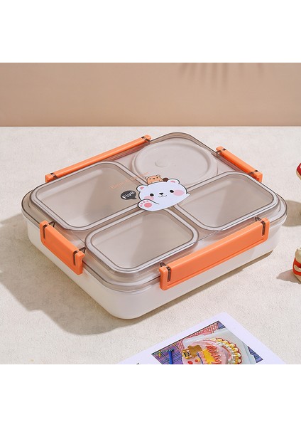 Ayı Dört Bölmeli Plastik Öğle Yemeği Kutusu (Yurt Dışından)